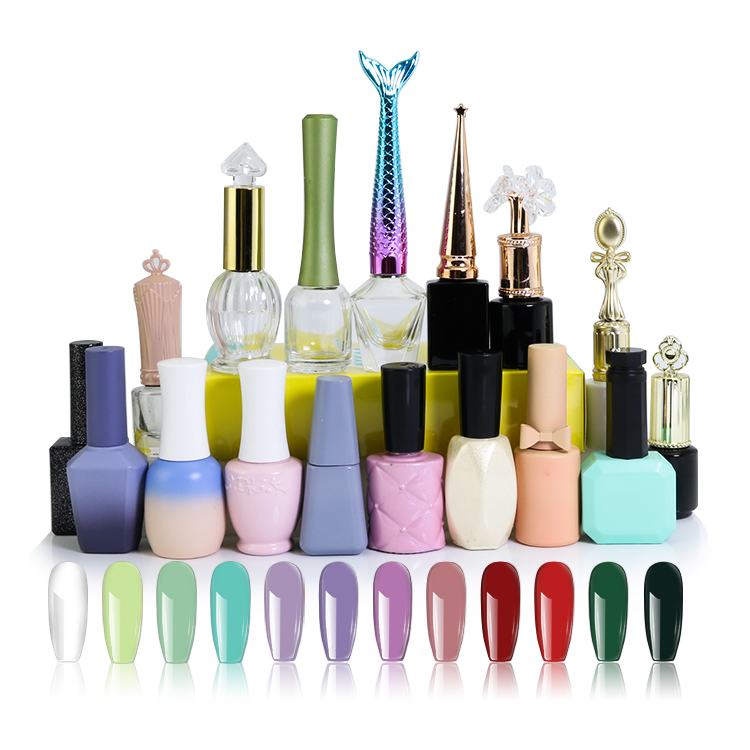 Custom Logo Nail Gel Polish Bottle 5-15ml Soak Off UV Nail Gel Polish Base Top Coat Nail Art UV Gel Polish Empty Bottles OEM ODM