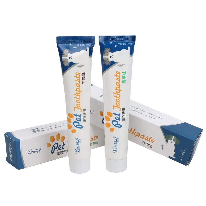 Factory Wholesale LOW MOQ Vanilla/Beef Flavors Pet Cat Dog Toothpaste