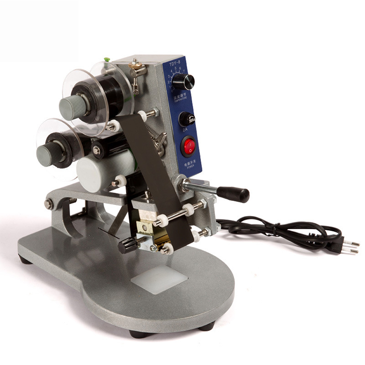 DY-8 manual hot stamping expiry production date, lot number, batch coding printing machine, thermal ribbon printer