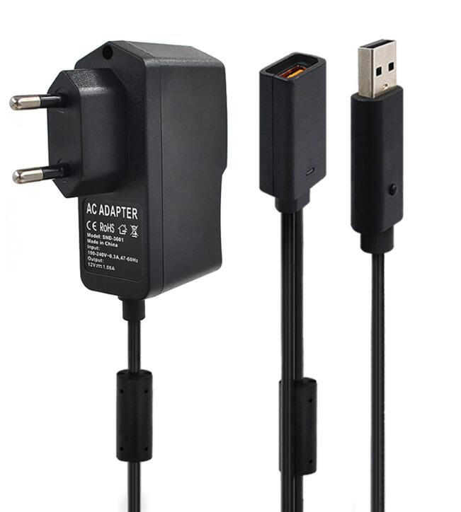 Оптовая продажа, 12 В, 360 А, вилка для ЕС и США, USB адаптер питания переменного тока для Xbox, XBOX360, зарядное устройство с датчиком Kinect