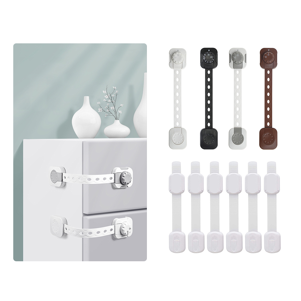Custom 6pcs Multifunctional Adjustable Cabinet Freezer Door Refrigerator Locks Child Baby Safety Lock