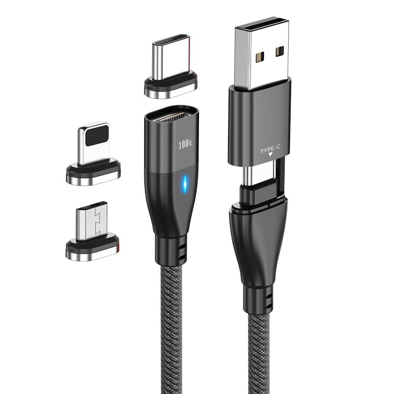 6 in1 Magnetic Micro USB Type C Cable 5A 100W PD super Fast charging for MacBook Pro Type C to USB Adapter data Transfer Cable