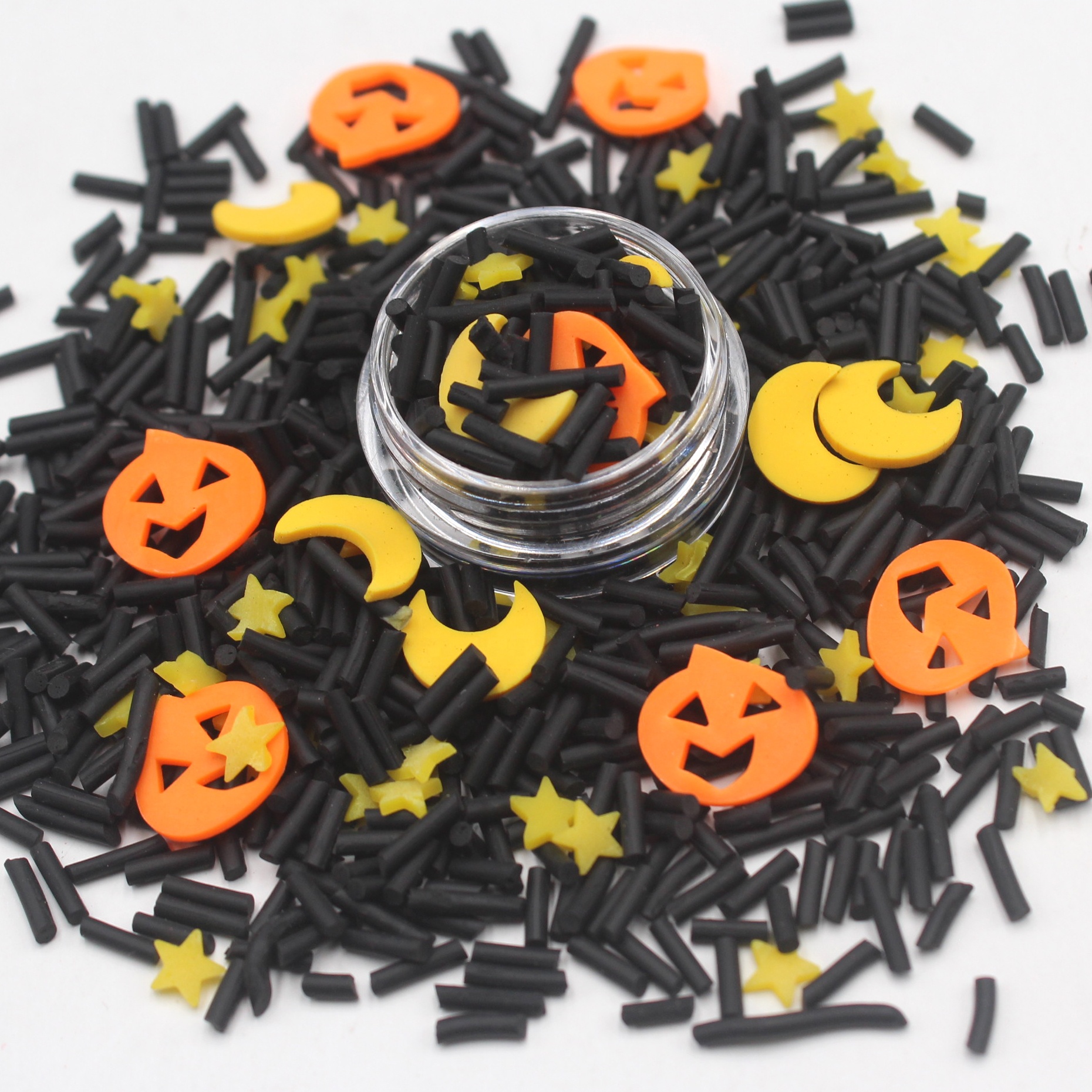 500g/bag Halloween Series Pumpkin Moon Star Clay Slices Sprinkles for Kids Slime Diy Crafts Decoration