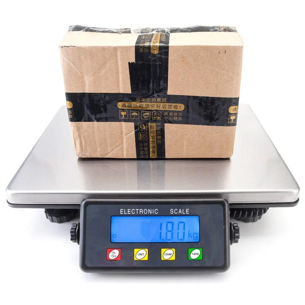 Industrial Heavy Duty Digital Shipping Postal Scale Parcel Office Bench Scale Large Platform 200kg/660lb LCD w/ AC Adapter