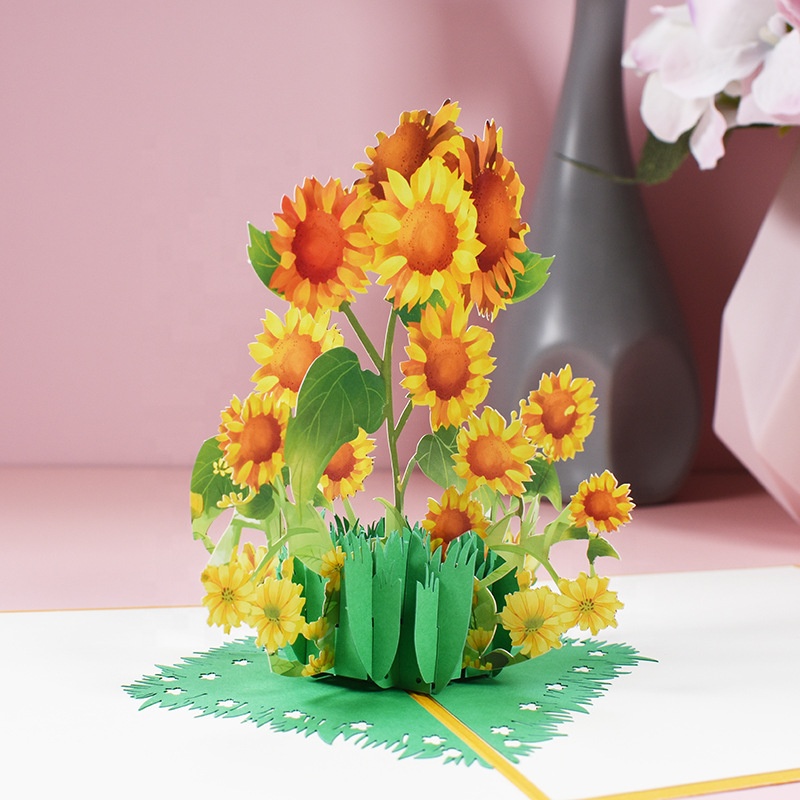 Новый дизайн 3d Цветочная карточка бумажные открытки на заказ всплывающие карточки День Матери