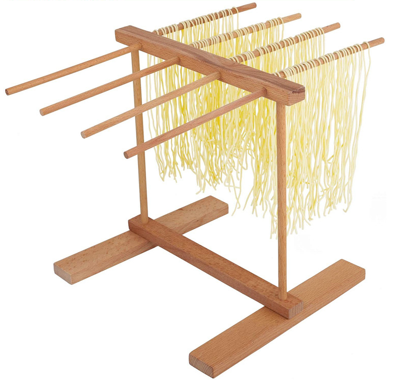 Beech Wooden Wholesale Foldable Kitchen Spaghetti Noodle Dryer Stand Pasta Natural Drying Holder Hanging Rack