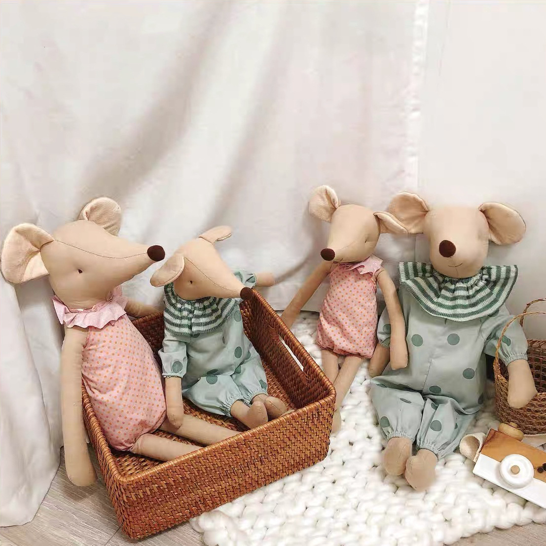Denmark New Creative Mouse Doll Cute Baby Fabric Soothing Plush Toy Children's Room Decoration Photography Props