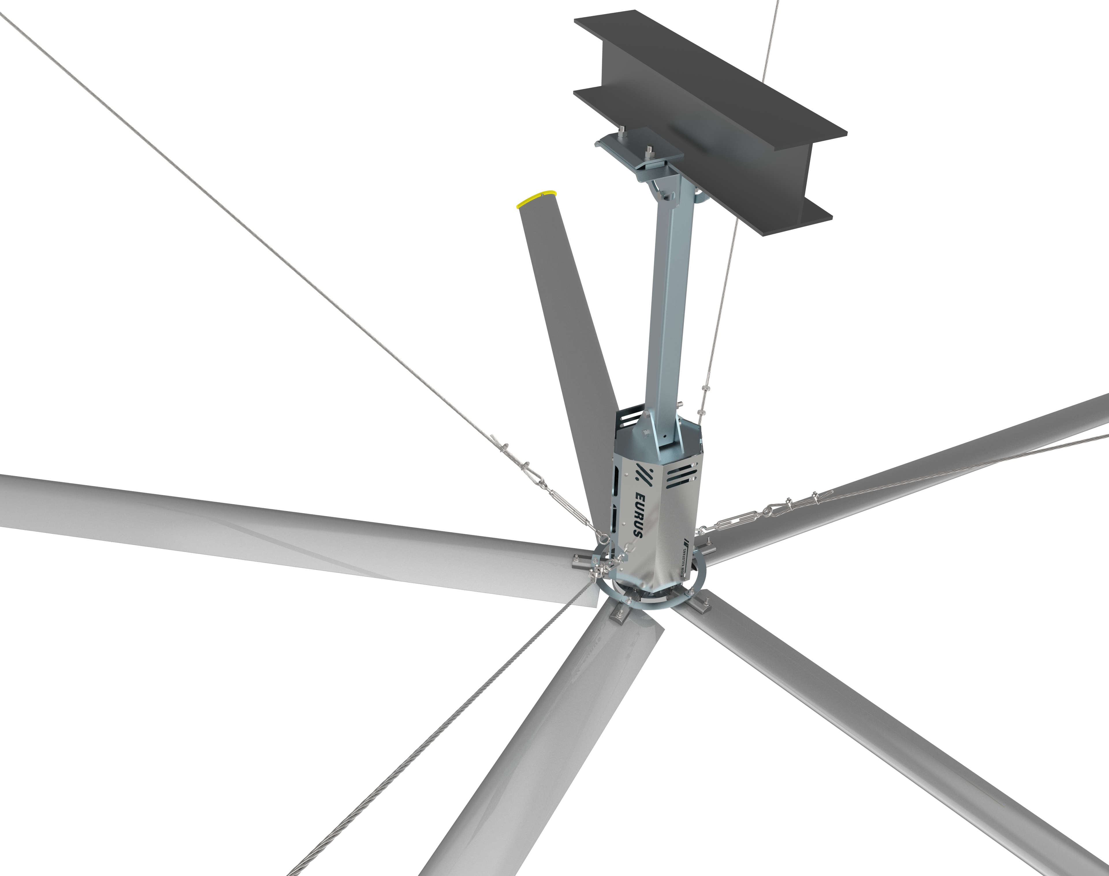 Shanghai Kale fan AEOLUS 24 фута (7,3 м) HVLS 8 металлических лопастей вентилятора hvls большой потолочный вентилятор из малайзии
