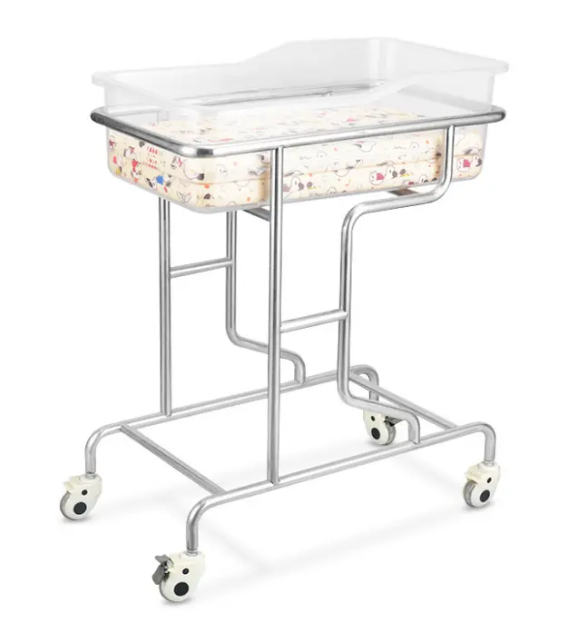 Frame Basin Medical Baby Crib Baby Bed and Confinement Center Hospital Infant Cot Stainless Steel with ABS Plastic Metal