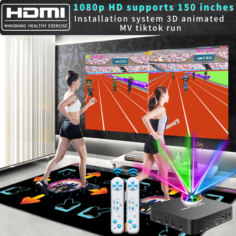 Electronic Dance Mat Pad Kids Oem Box Body Slimming Relax Massage USB Light up Double Dance Floor Mat Game Computer Wireless Bit