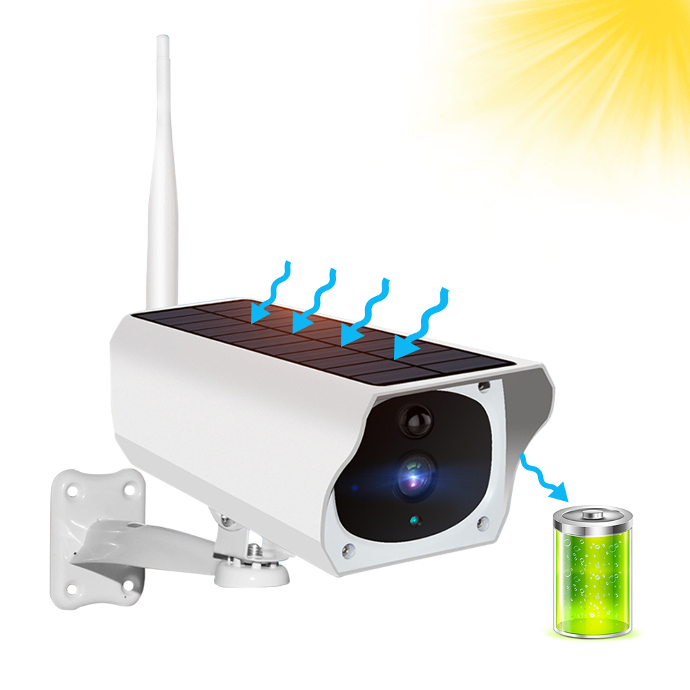 Беспроводная камера видеонаблюдения JideTech, наружная панельная камера 1080P с питанием от солнечной батареи, Wi-Fi камера