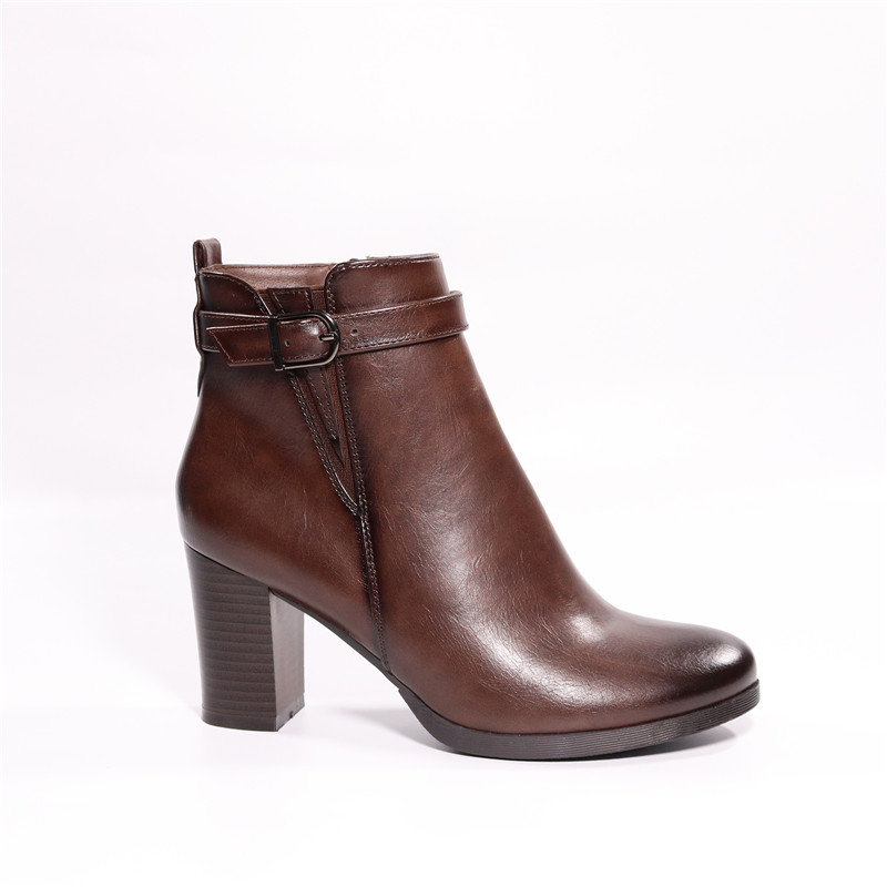 High quality autumn casual comfort black heels winter boots for ladies