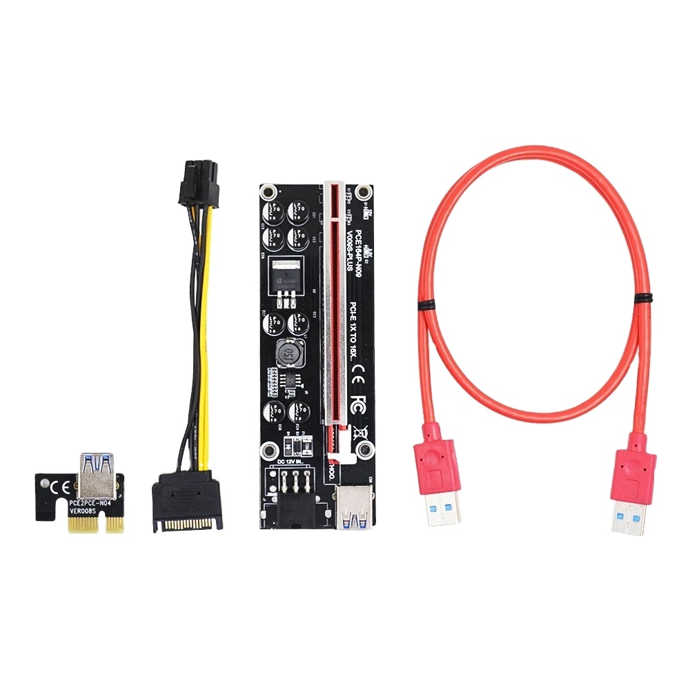 Переходная карта VER009S Plus PCI-E, переходник 009S PCIE 1X до 16X, 6 контактов питания, 30 см, 60 см, 100 см, кабель USB 3,0 для видеокарты