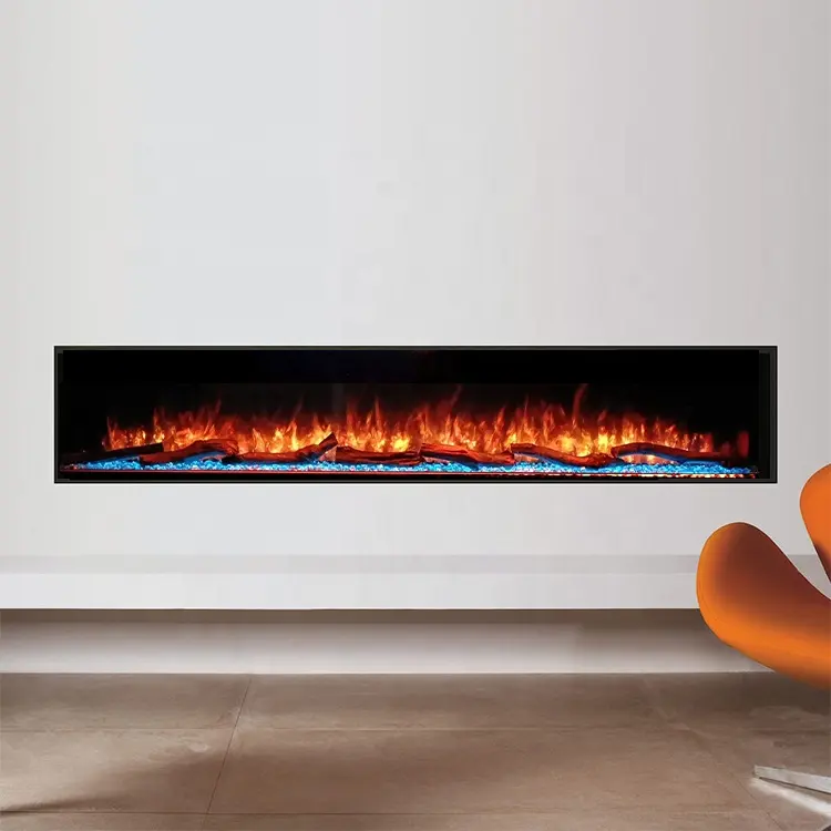 High Quality Recessed Fire Place 80" Decorative Flame Wall Inserts Electric Fireplaces Smart Home Heaters 1500w