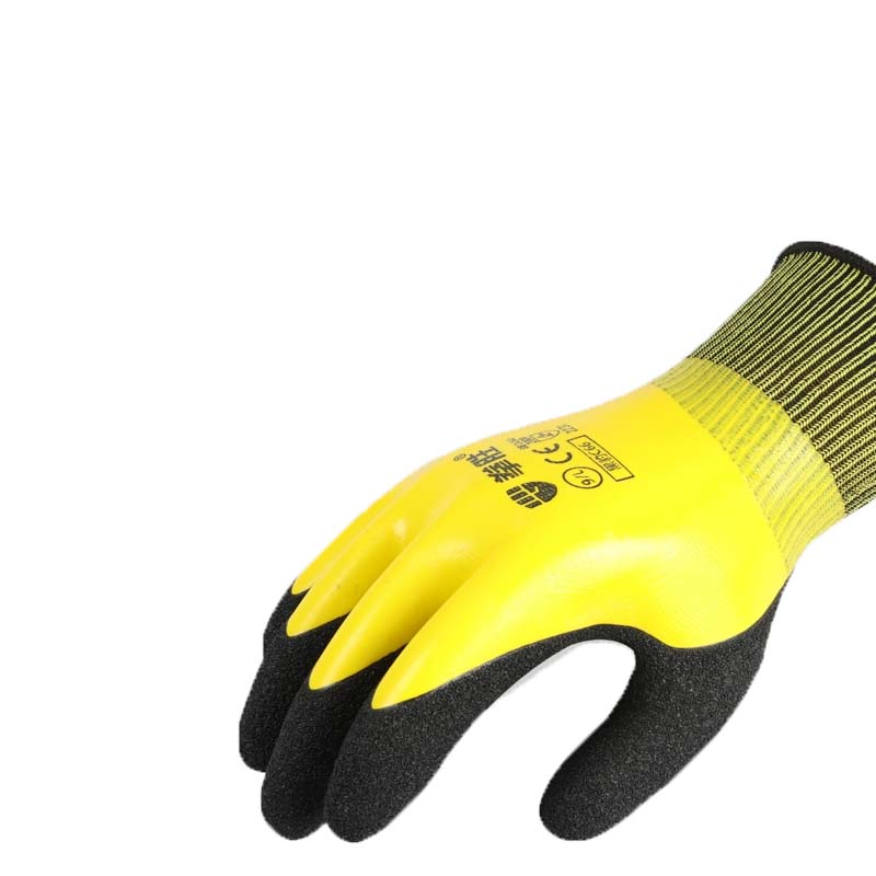 Rubber Impregnated Gloves Wear-Resistant Waterproof Non-Slip Latex Foam Rubber Protective Gloves For Construction Sites