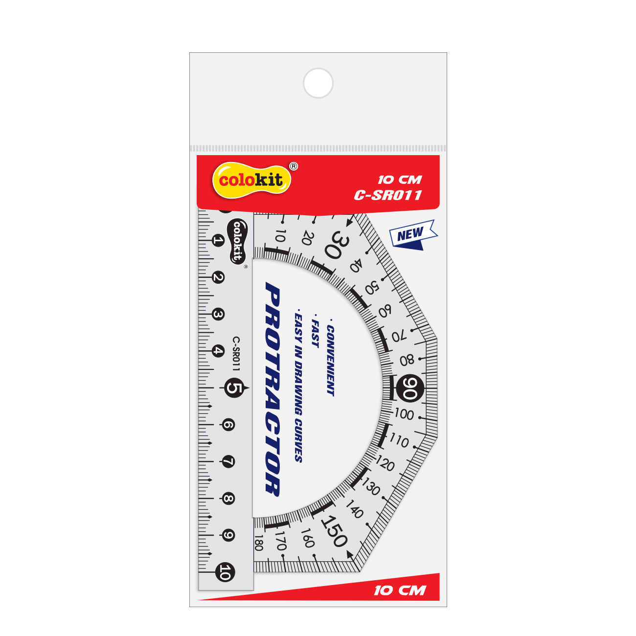 High Quality 180o Plastic Protractor Ruler C-SR011 With Non-Toxic Durable And Sturdy Ideal For Pupils