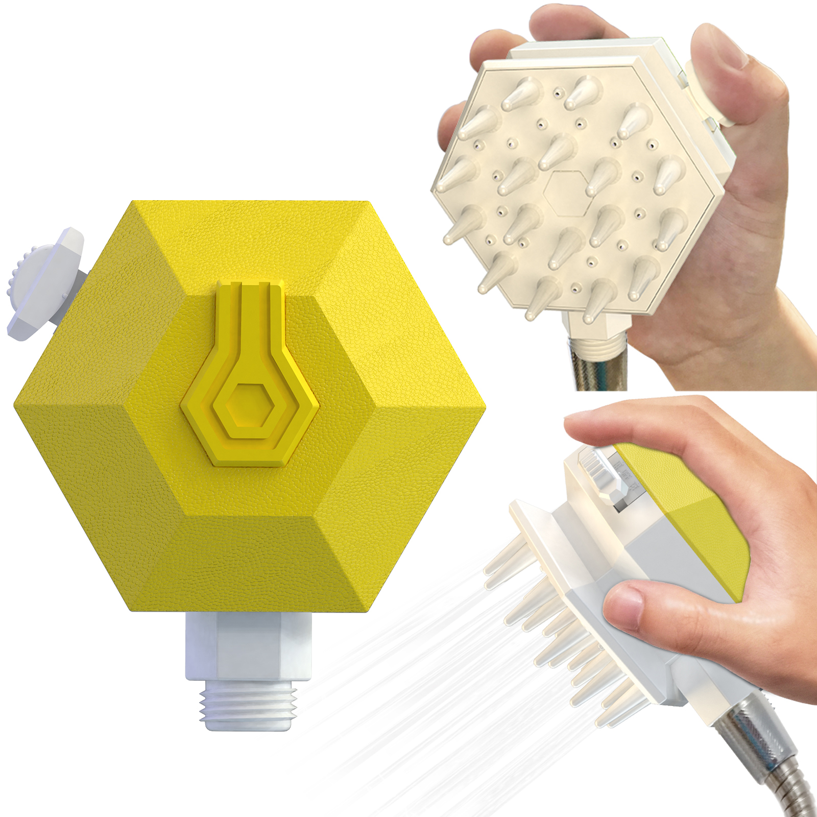 Hexagonal Design Long Hard And Smooth Brush Head Dog Shower Pet Bathing Tool
