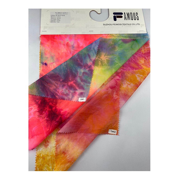 20D * 20D нейлон Dty Tie-dye ткань 2020 Фабрика новейший стиль Мода 100% нейлон изготовление на заказ