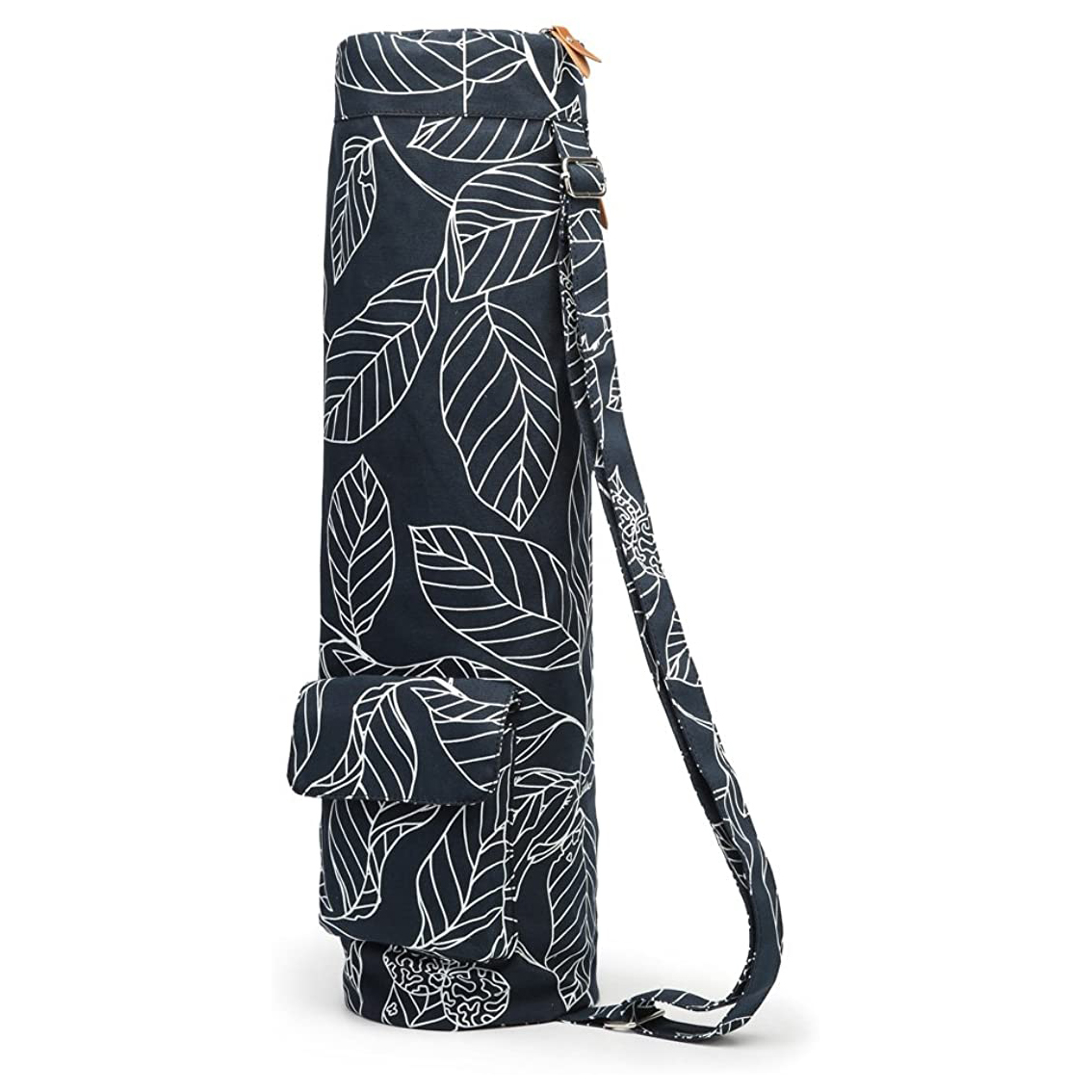 Reusable Organic Round Bottom Sport Gym Duffel Handle Cotton Canvas Carrying Carrier Yoga Mat Bag