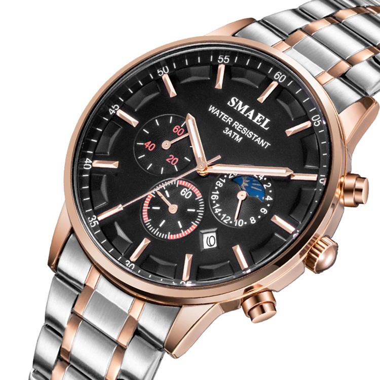 Men's Fashion Quartz Wrist Watches Stainless Steel Custom Logo Rose Gold Luxury Classic Watch Men Wristwatches
