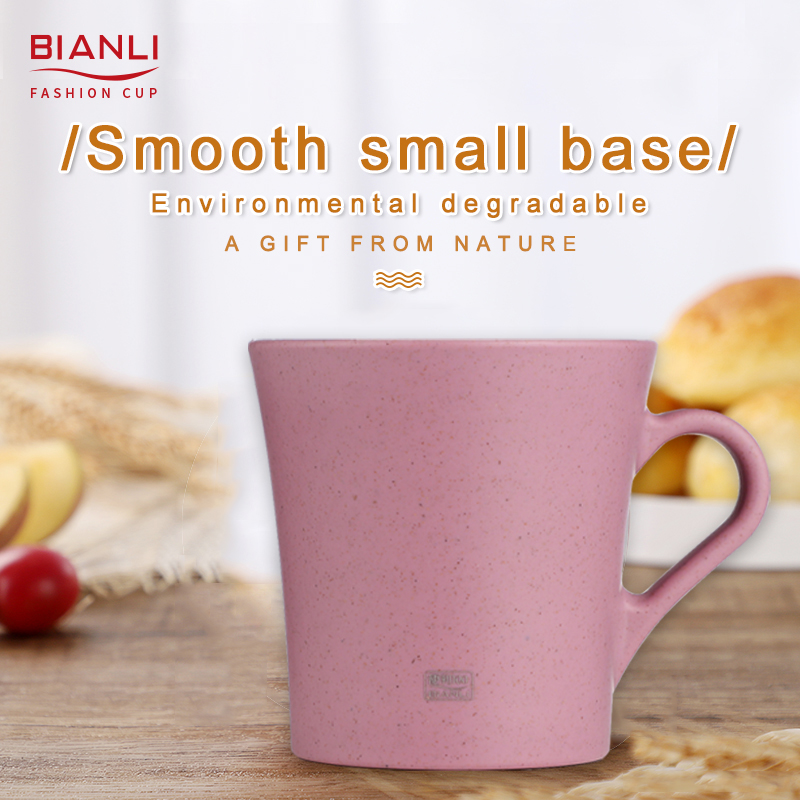Drinkware Custom Printed Wheat Straw Reusable Cute Nordic Pink Printing Sublimation Tea White Mug
