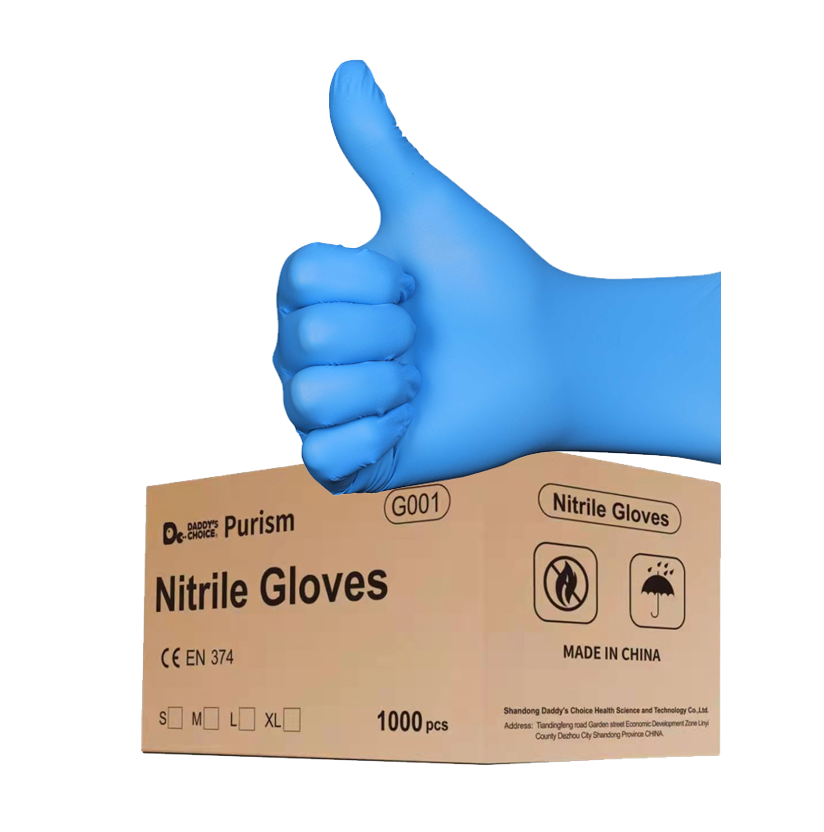 Safety Glove Nitrile Purism China Supplier Blue Color OEM Logo Daily Work Use Disposable Hands Gloves