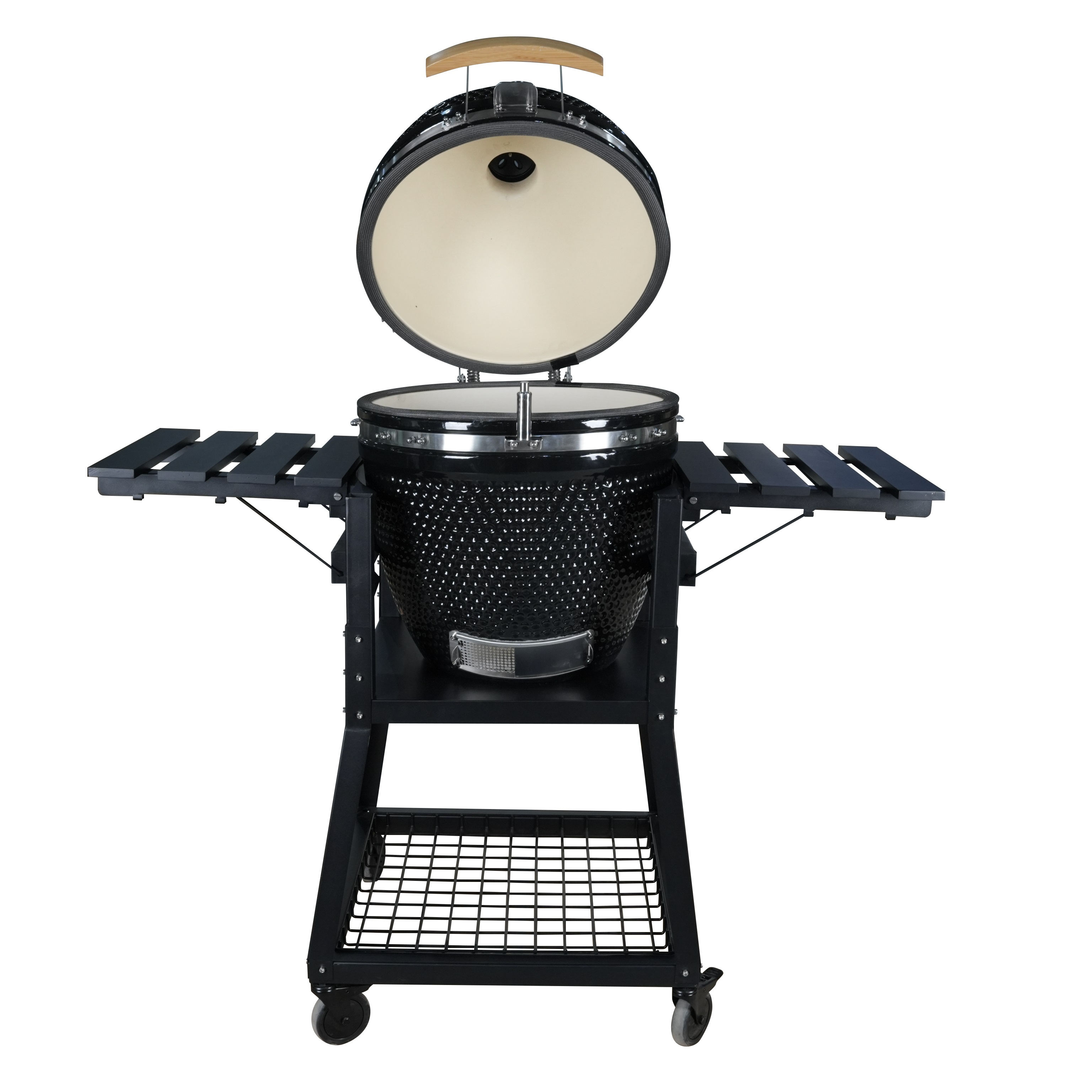 AUPLEX 21 Inch Portable Mini Egg-shaped Trolley High Quality Metal Folding BBQ Smoker Indoor Cooking Smokeless Home Food Baking