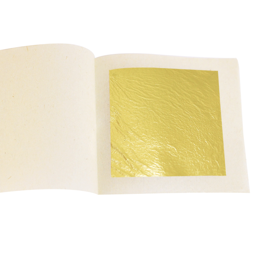 4,33*4,33 см hoja de oro Lingzhi заводская цена 22k Предварительно упакованные настоящие золотые хлопья Фольга украшение