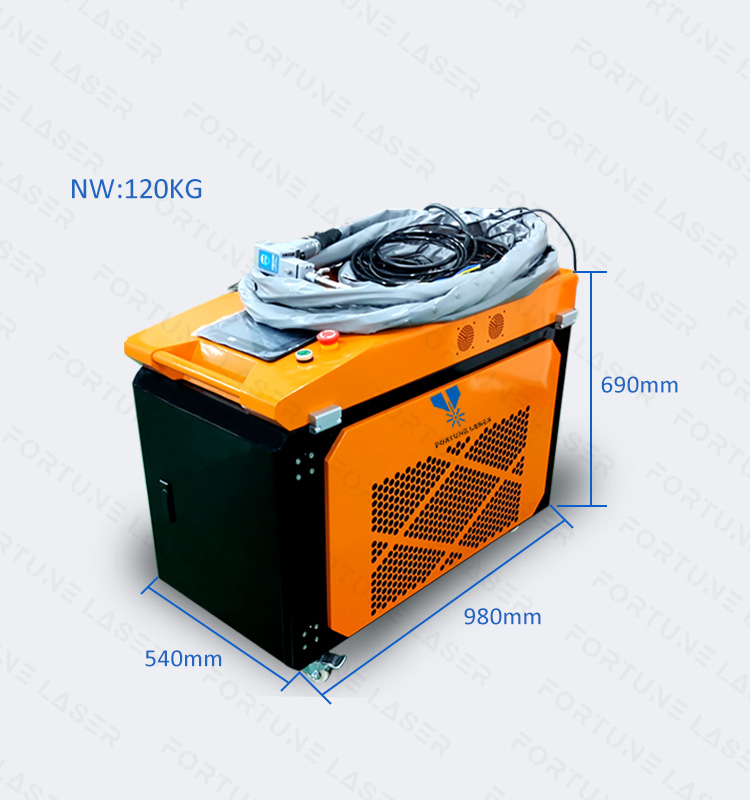 Fortune лазерная мини 1KW 1.5KW 2KW кроя + сварки + чистая 3-в-1 машина лазера многофункциональный применение 1500 Вт ручной лазерный сканер штрих кода сварочный аппарат