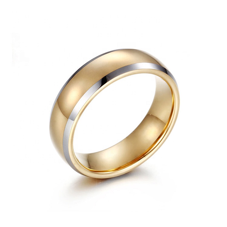 Оптовая продажа из натуральной вольфрамовой стали 18k позолоченные трендовые кольца