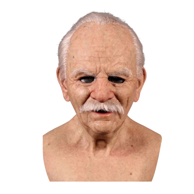 Realistic Elderly Mask Anti Wrinkle Face Mask Latex Full Head Masquerade Party Halloween Mask