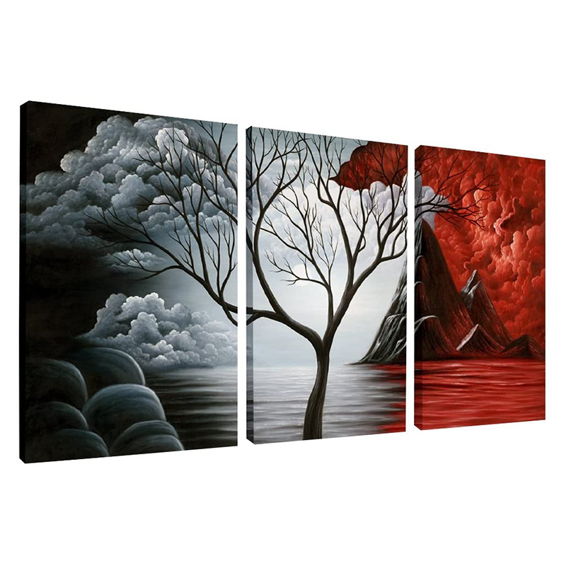 Wall Art 3 Panels Art The Cloud Tree Landscape Canvas Prints for Home Decorations