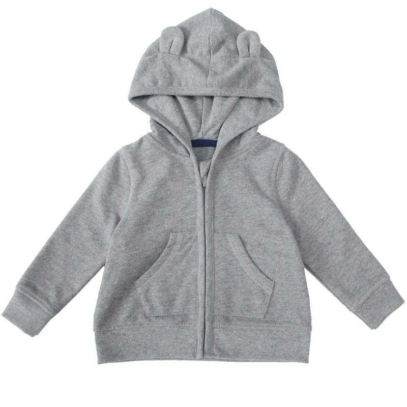 Solid Color Sweatshirts Children Clothing Custom Logo Baby Boy Hoodies