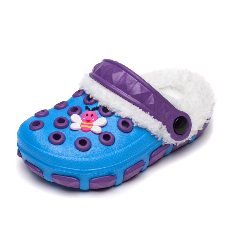 Hopeful Pink Fur Clogs Home Wear Cartoon Winter Slipper Wholesale House Soft Sole Indoor Slippers Kids Bedroom Slippers