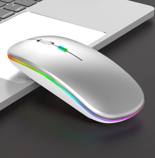 2020 пользовательские аккумуляторные 7 видов цветов RGB LED тишина Бесшумная Беспроводная перезаряжаемая bluetooth-мышь
