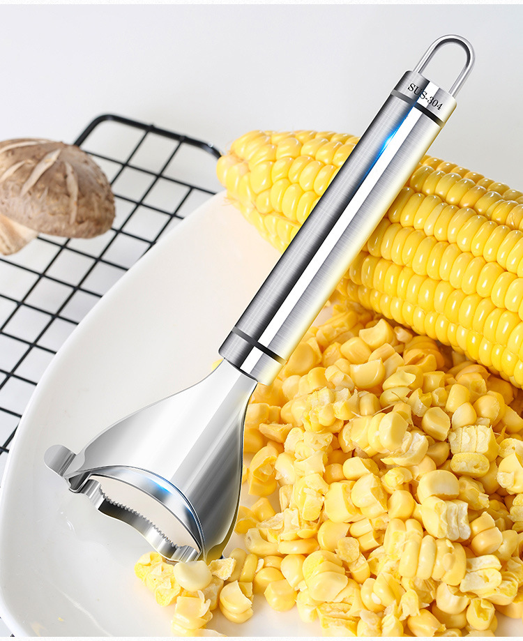 Corn Stripper Peeler Stainless Steel Thresher Cob Cutter Strip Remover Kernel Kitchen Tool Accessory