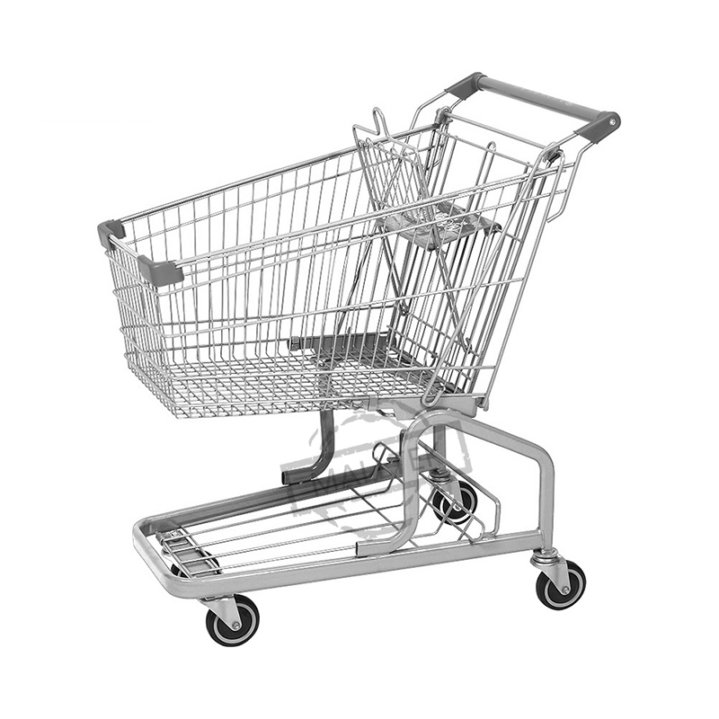 Продуктовый центр немецкий стиль супермаркет металлическая корзина для покупок с полиуретановыми колесами