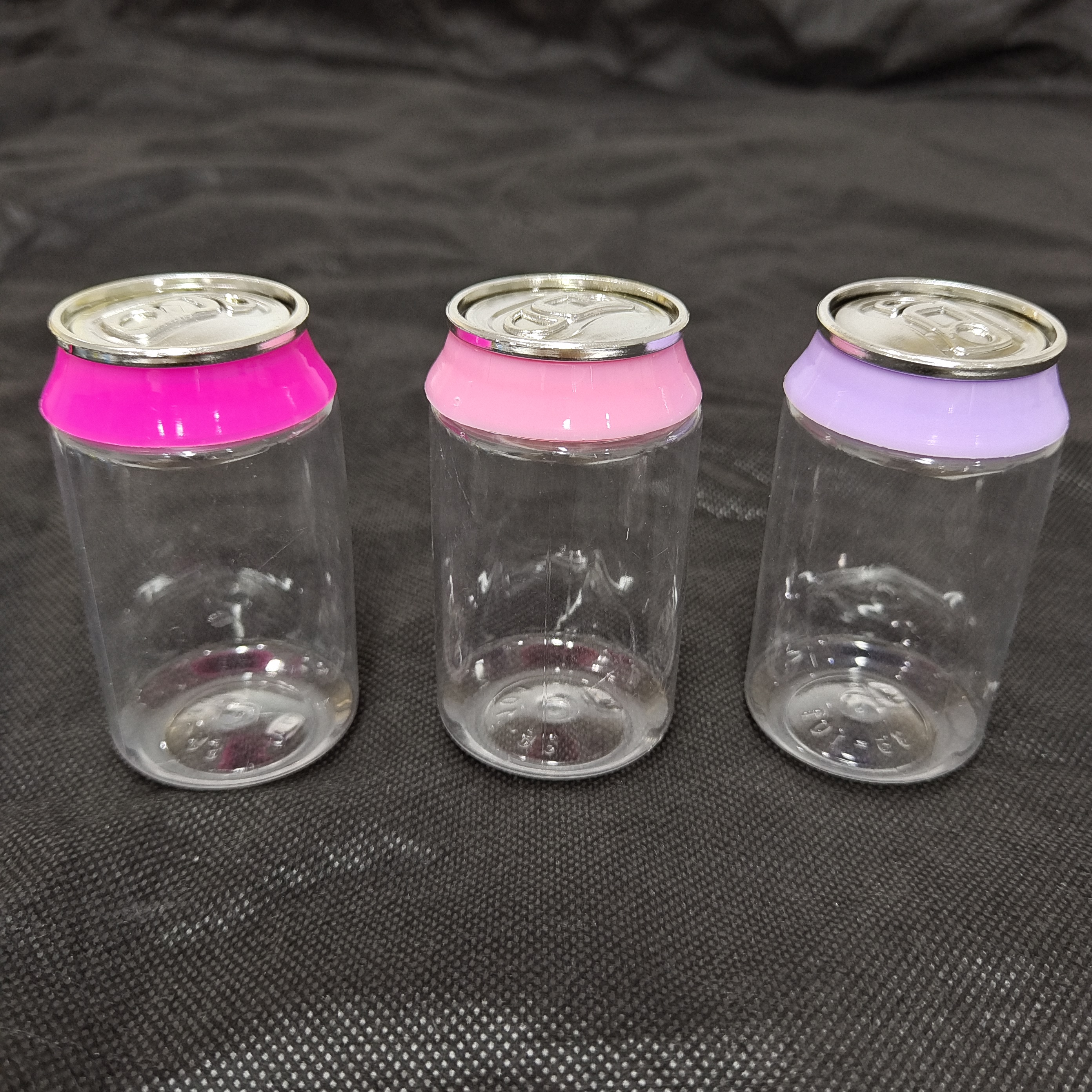 Ready Stock Small PET Empty Clear Plastic Cans with Colorful Lid Easy Open End 90ml 135ml Dry Flower Jar Edible Plastic Bottle