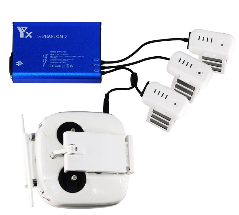 Умное зарядное устройство 4 в 1 для DJI Phantom 3, аккумуляторов дрона, пульт дистанционного управления USB, быстрая параллельная зарядка, концентратор, умный менеджер батарей