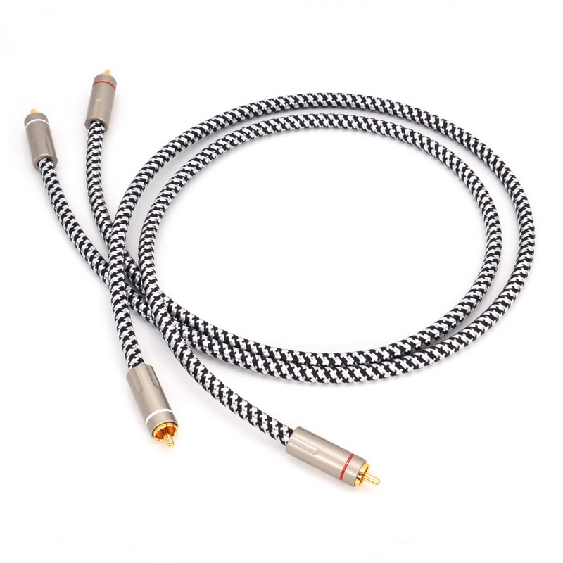 Rca cable car audio 24K gold-plated rca plugs speaker cable