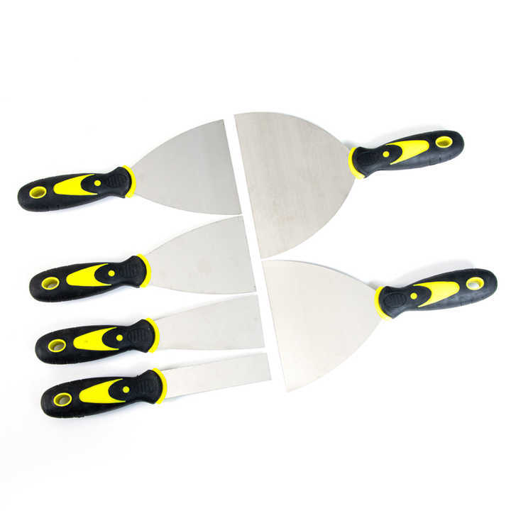 Multifunction Household Decoration Tools Stainless/ Carbon Steel Rubber Handle Wall Scraper Flexible Putty Knife