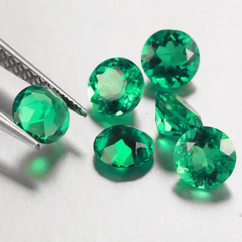 Starsgem Wholesale Emerald 6.5mm round shape zambian emerald hydrothermal emerald