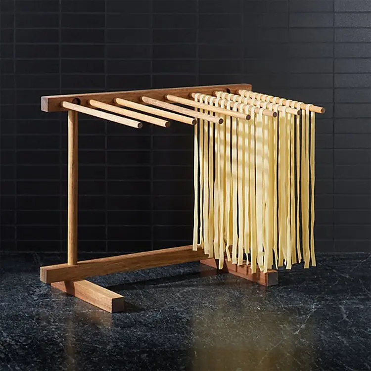 Food safe kitchen hanging holder fresh noodle spaghetti italia wooden tools pasta drying rack