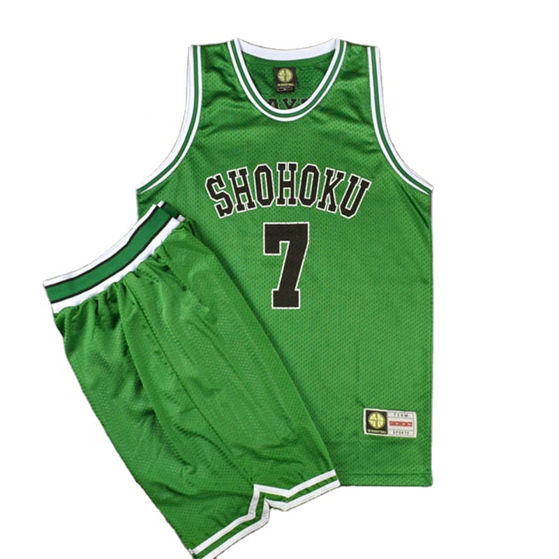 Cosplay Shohoku 7#MIYAGI 4#AKAGI 5#KOGURE 6#YASUDA 8#SHIOZAKI Basketball Jersey set shorts Sport Basketball Team Uniform