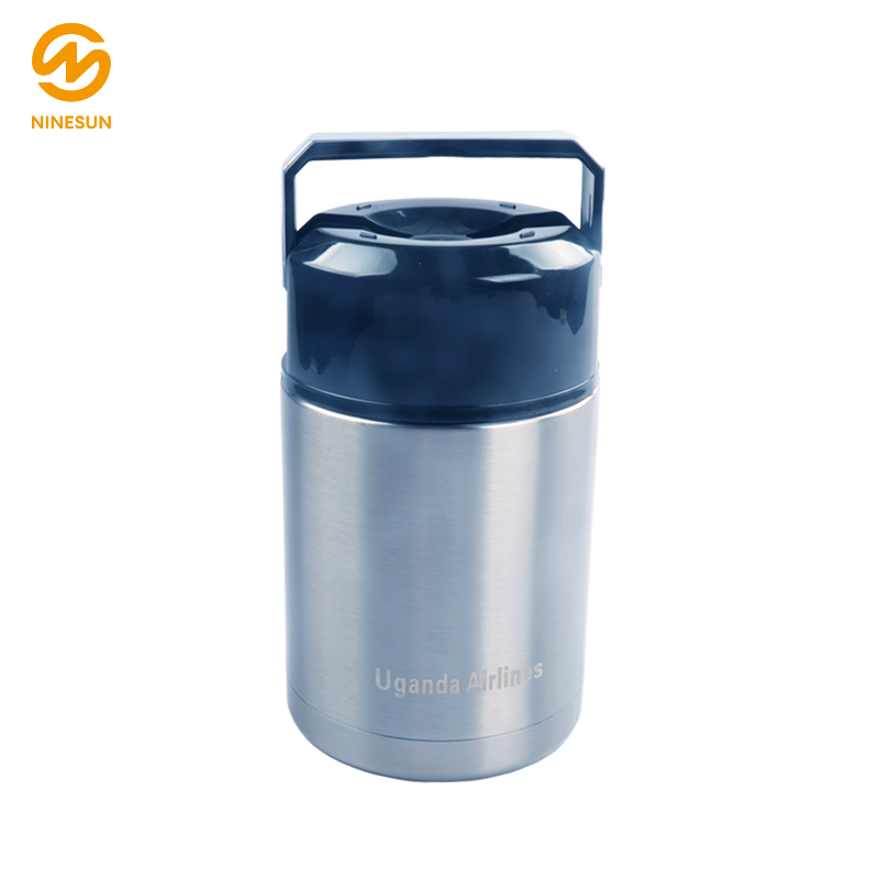Practical stainless steel soup pot portable braising pot vacuum insulation pot 1.0L