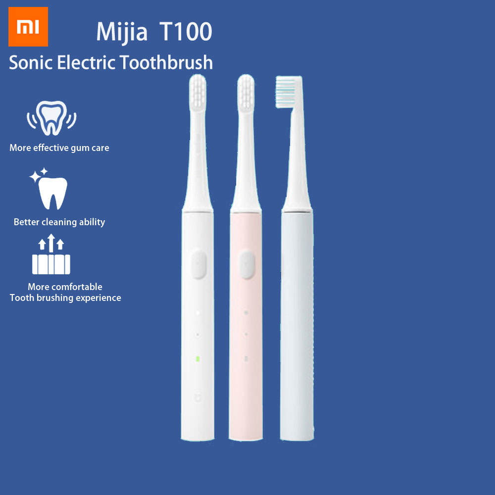 Оригинальный Xiaomi Mijia Ультразвуковая электрическая зубная щетка Mi T100 электрическая зубная щетка красочные USB перезаряжаемые IPX7 водонепроницаемый Travle scoocl дома