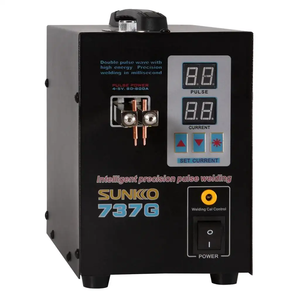 Портативный ручной аппарат для точечной сварки Sunkko 737G S737G, точечный сварочный аппарат с импульсной батареей для аккумуляторного блока