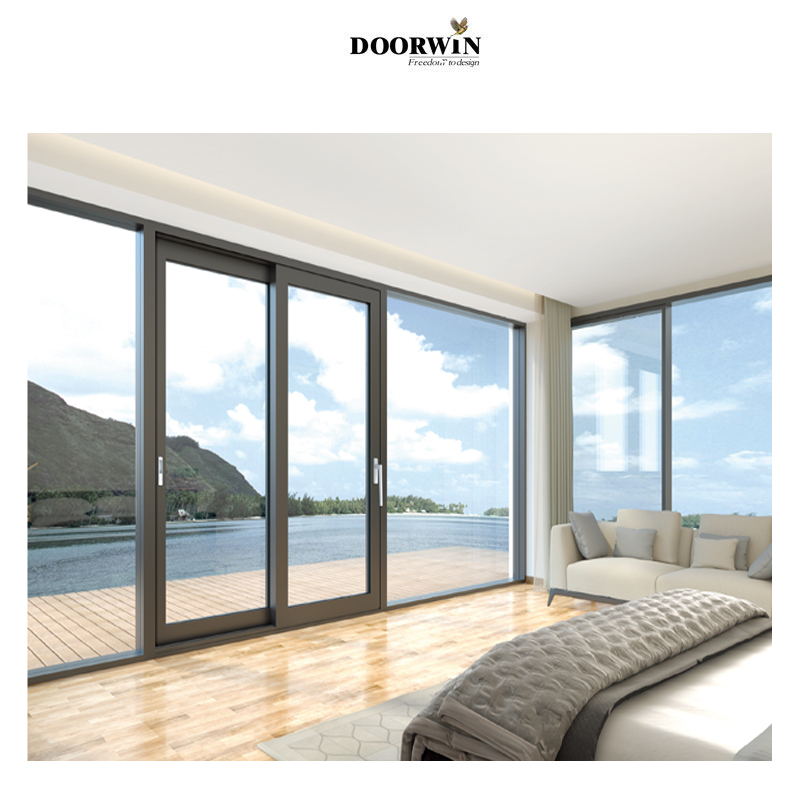 Doorwin 2020, лидер продаж, американские стандартные ударопрочные алюминиевые раздвижные стеклянные двери
