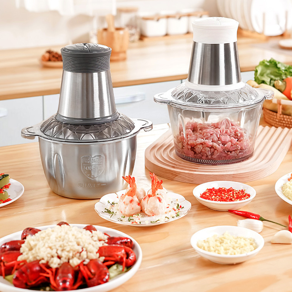 Бытовая мини-машина для измельчения овощей на 1,8 л, пластиковая мясорубка, электрическая мясорубка