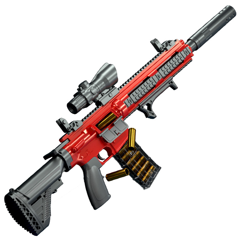 Игрушечный пистолет HunKII M416 с ручной загрузкой, мягкий пулемет